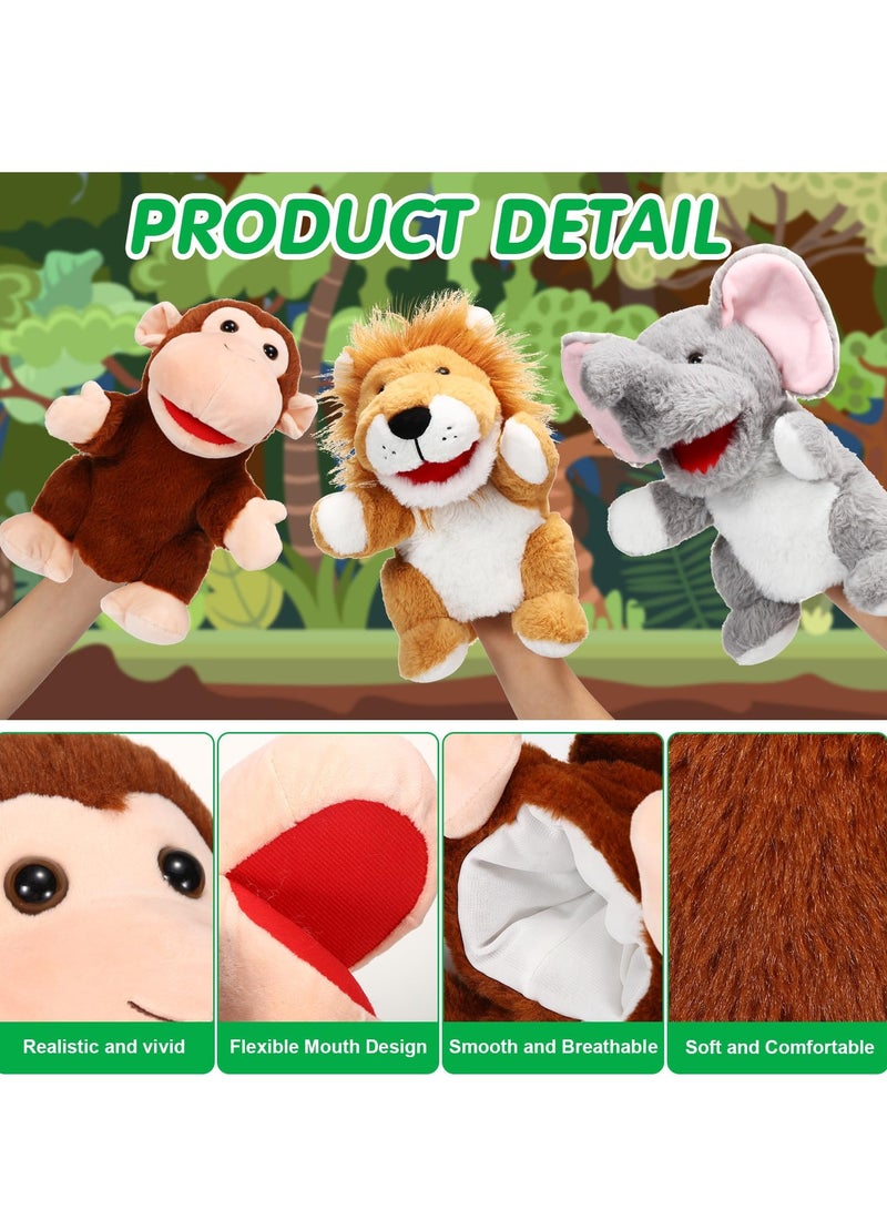 Excefore Animal Hand Puppet Set, Animal Friends Deluxe Kids Hand Puppets, with Working Mouth 10 Inches Soft Plush Kids Hand Puppets for Bedtime Stories, Drama Performance, Teaching (6 PCS) - Image 3