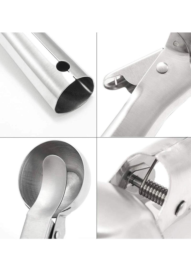 NIBEMINENT Solid Stainless Steel Ice Cream Scoop, steel Spoon, Water Melon Scoop - Set, with Easy Trigger, Dipper for Fruits(2PCS) - Image 5
