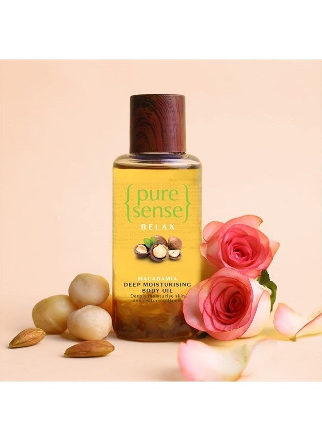 PureSense Deep Moisturising Body Oil, 100ml- Infused with Macadamia Oil and Rose Petals  - Image 5