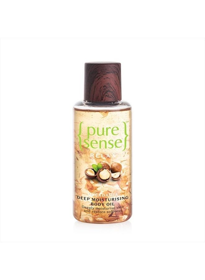 PureSense Deep Moisturising Body Oil, 100ml- Infused with Macadamia Oil and Rose Petals  - Image 1