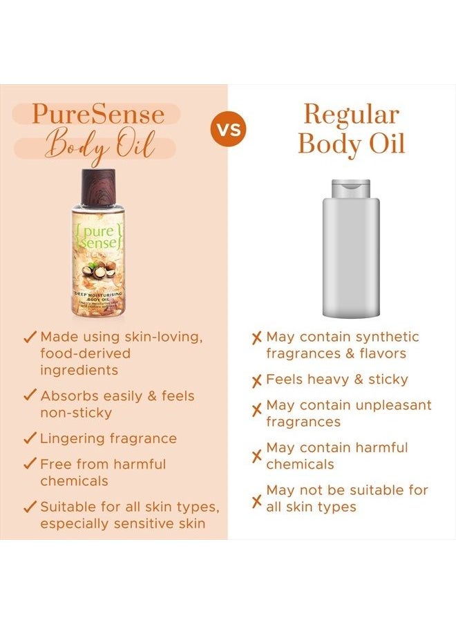 PureSense Deep Moisturising Body Oil, 100ml- Infused with Macadamia Oil and Rose Petals  - Image 4
