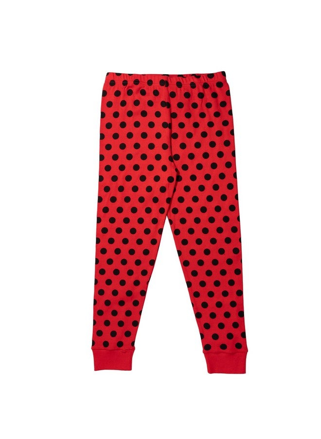 Miraculous Miraculous Ladybug Little Girls Pajama Shirt and Pants Sleep Set Red/White 7-8 - Image 4