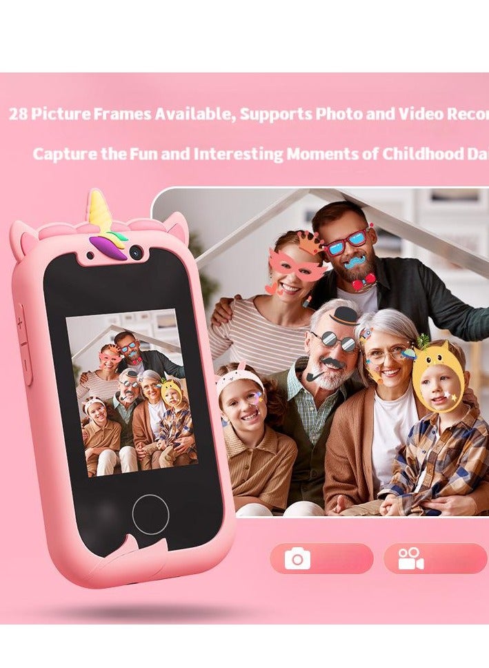 Kids Smart Phone Gifts Toys for Girls Boys aged 3-8, Toddler Learning Toys with Unicorn Educational Games, with 8G SD Card  - Image 4