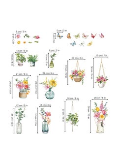 decalmile decalmile Potted Plants Window Clings Flowers Plants Easter Window Decals Anti-Collision Glass Window Doors Window Stickers  - Image 4