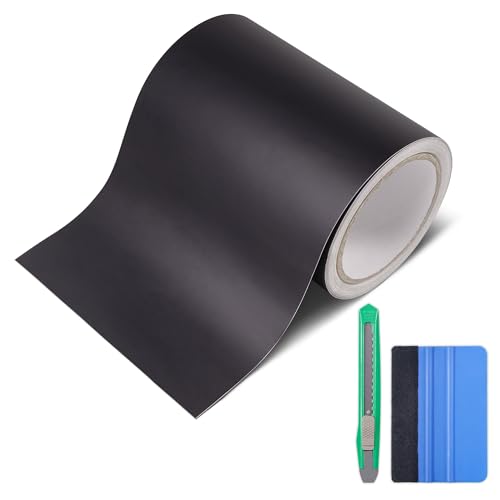 Lypumso Matte Black Vinyl Wrap Tape Roll 6 Inch x 30ft SelfAdhesive Black Out Chrome Delete Tape with Tool Kit Air Release Adhesive Detailing Wrap DIY Car Door Sill Window Trim Edge Guard Protective - Image 1