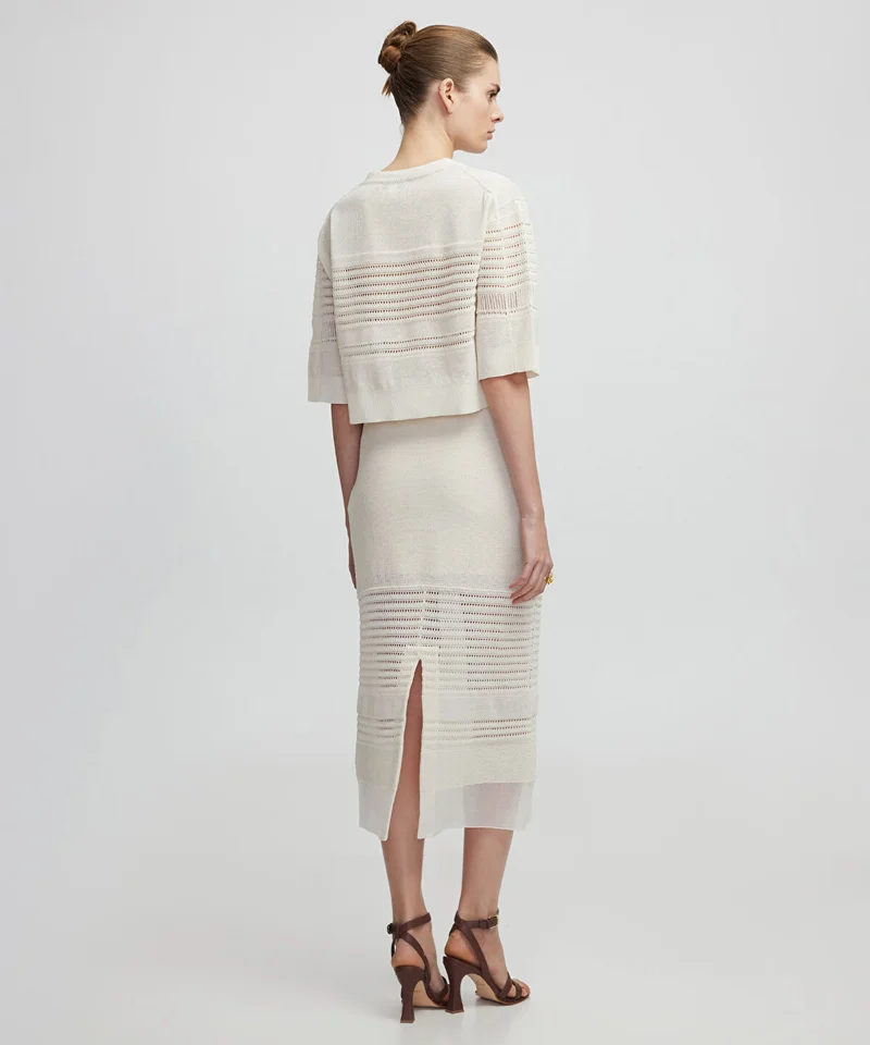 Ipekyol  Contrast Textured Knit Sweater for Women | Best Price UAE