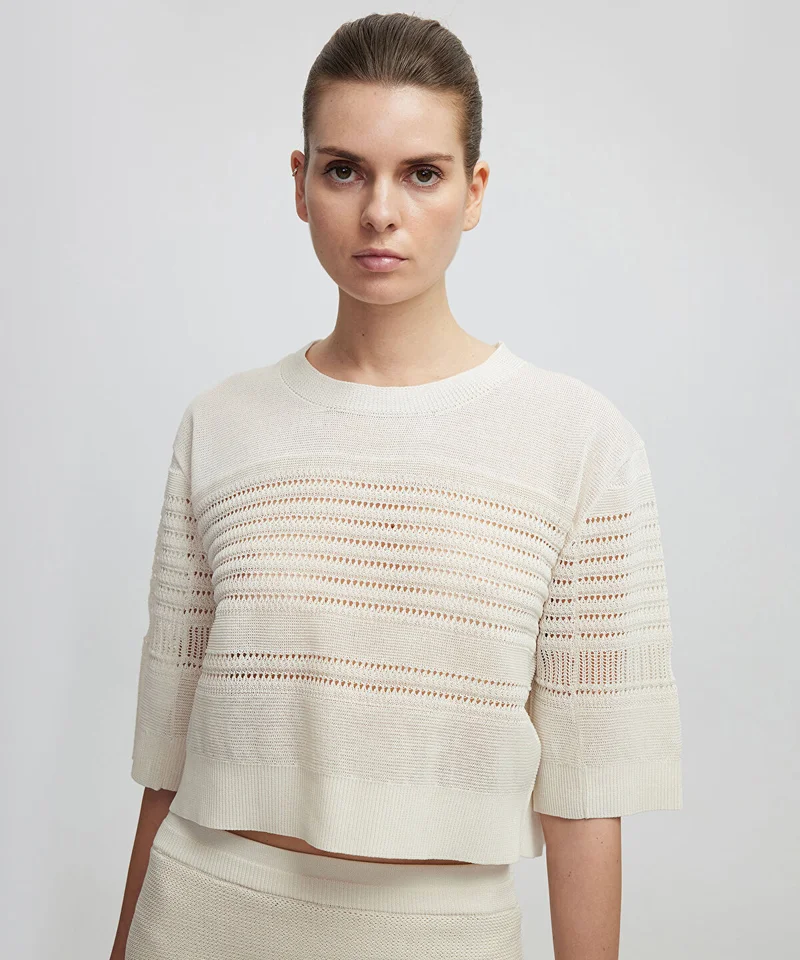 Ipekyol Contrast Textured Knit Sweater