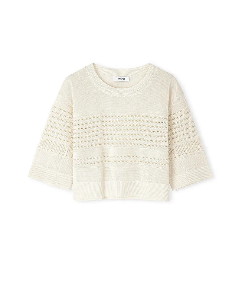 Ipekyol  Contrast Textured Knit Sweater for Women | Best Price UAE