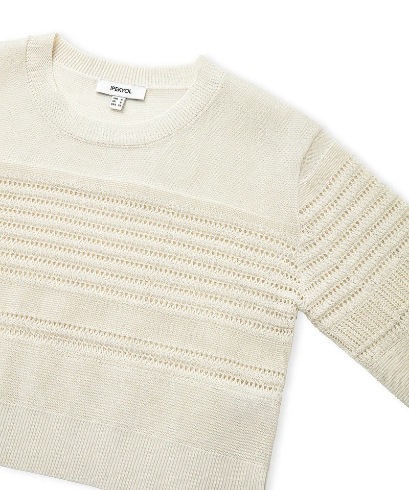 Ipekyol  Contrast Textured Knit Sweater for Women | Best Price UAE