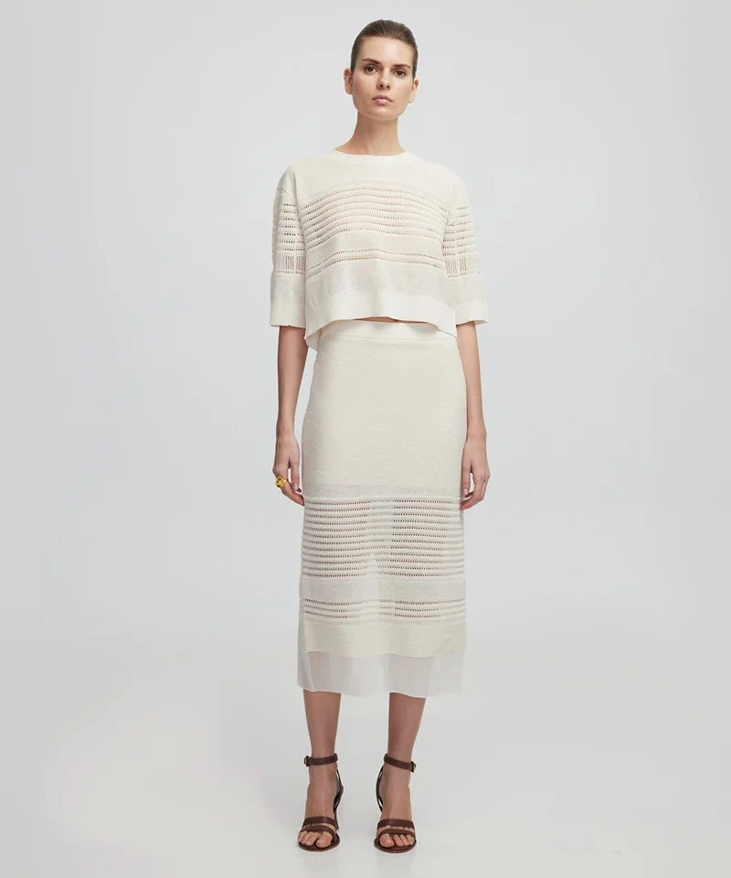 Ipekyol  Contrast Textured Knit Sweater for Women | Best Price UAE