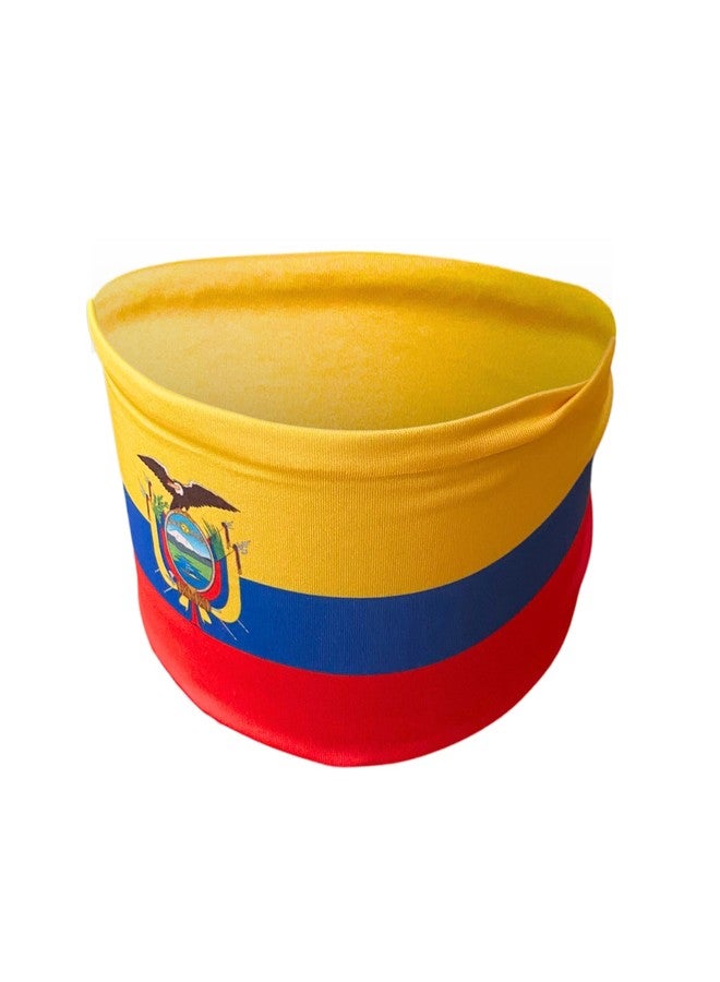 Del Mex Ecuador Flag Headband - Unisex Stretchy Silky Sweatband for World Sports Tournament Fans & Parties - Lightweight Breathable Head Wrap - One Size Fits Most - Image 3