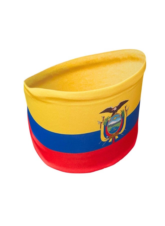 Del Mex Ecuador Flag Headband - Unisex Stretchy Silky Sweatband for World Sports Tournament Fans & Parties - Lightweight Breathable Head Wrap - One Size Fits Most - Image 2