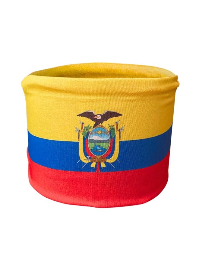 Del Mex Ecuador Flag Headband - Unisex Stretchy Silky Sweatband for World Sports Tournament Fans & Parties - Lightweight Breathable Head Wrap - One Size Fits Most - Image 1