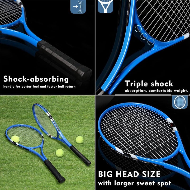 Layway Tennis Rackets 2 Players Recreational for Beginners,Pre-Strung 27 Inch Light Adult Racquet Set for Women Men with Tennis Balls,Overgrips and Carry Bag - Image 4