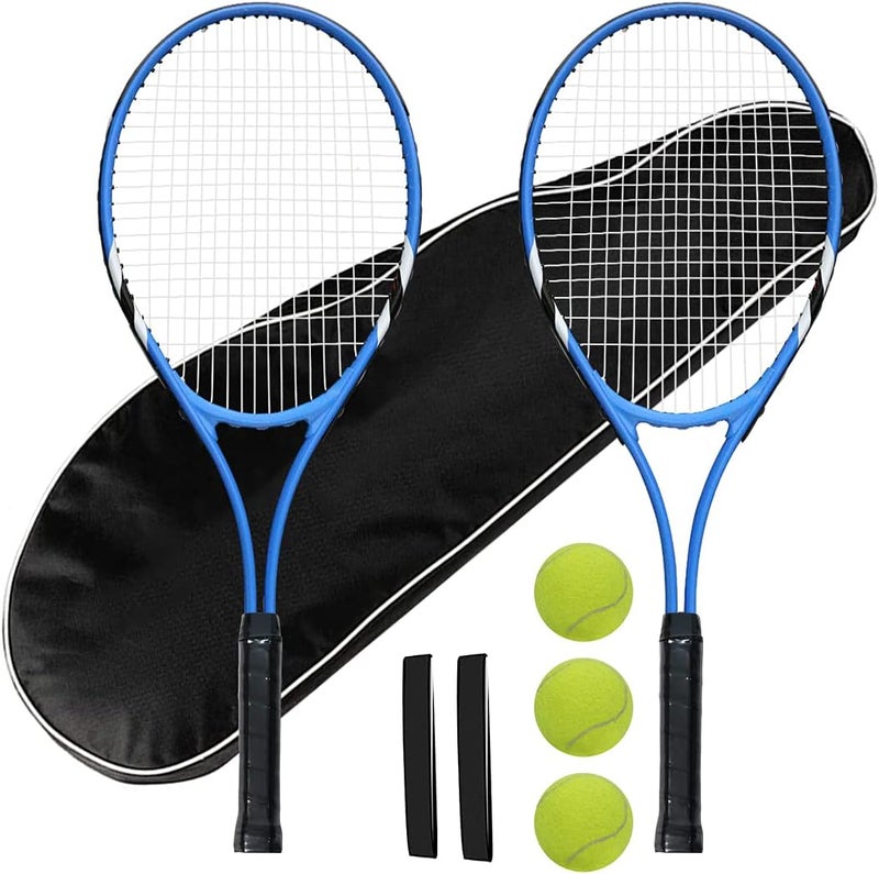 Layway Tennis Rackets 2 Players Recreational for Beginners,Pre-Strung 27 Inch Light Adult Racquet Set for Women Men with Tennis Balls,Overgrips and Carry Bag - Image 1
