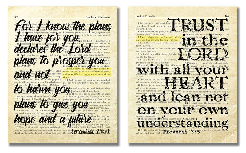 ArtCantHurtU Bible Verses Wall Decor Art Prints - Set of 6 (8x10) Biblical Scripture Quotes - Christian Faith - Prayer Room Closet Decor - Housewarming, Missionary, Gifts for Men - Religious School Decorations  - Image 3
