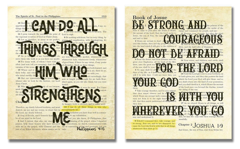 ArtCantHurtU Bible Verses Wall Decor Art Prints - Set of 6 (8x10) Biblical Scripture Quotes - Christian Faith - Prayer Room Closet Decor - Housewarming, Missionary, Gifts for Men - Religious School Decorations  - Image 4