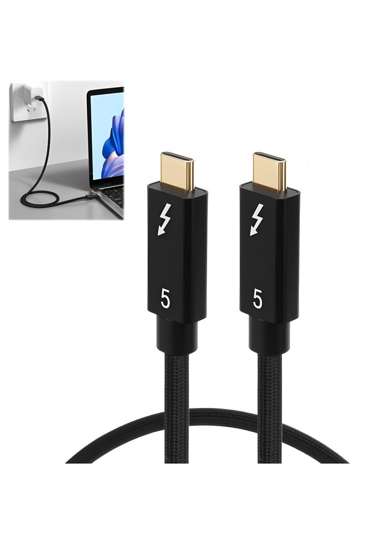 Flyview Thunderbolt 5 Cable (1.5m) USB-C to USB-C - PD 3.1 240W Fast Charging, Supports 16K/8K/4K Display, 120Gbps/80Gbps Bandwidth | Compatible with Thunderbolt 4/3, USB 4.0/3.2/3.1/2.0 | Suitable for iPhone 17/16 series, MacBook Air, laptops, monitors, external graphics cards - Image 1
