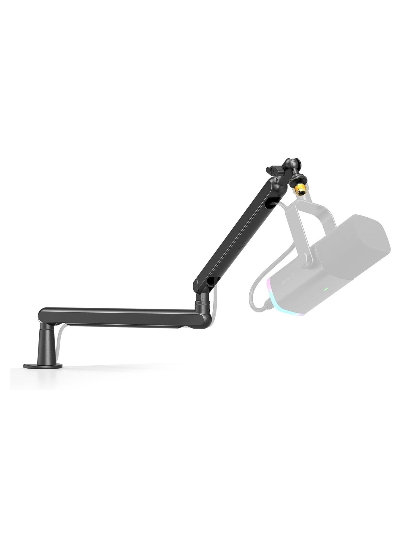 FIFINE Microphone Boom Arm, Low Profile Adjustable Stick Microphone Arm Stand with Desk Mount Clamp, Screw Adapter, Cable Management, for Podcast Streaming Gaming Studio-BM88