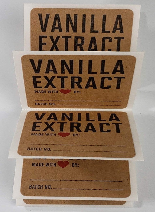 Nancy Nikko Vanilla Extract Labels on Kraft Paper (with Red Heart) - Package of 18 - Image 3