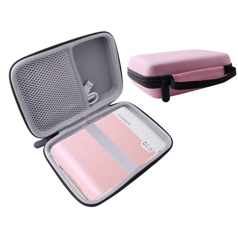 WERJIA Hard Carrying Case Compatible with Canon SELPHY Square QX10/SELPHY QX20 Photo Printer (Pink) - Image 1