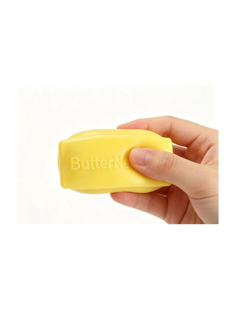 NeeDoh Nice Cube Butter Edition Super Solid Squish Stress Relief Fidget Toy(Yellow) - Image 3