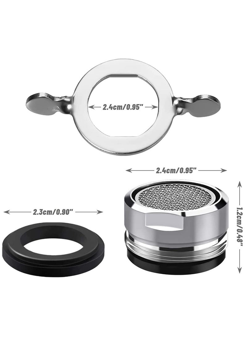 HomarKet Faucet Aerator, 10PCS Bathroom Sink Aerator 13.3Inch 1.2 cm Male Threads Kitchen Faucet Filter with Brass Shell, Faucet Attachment Bubbler Replacement Parts with Gasket for Kitchen Bathroom (Silver) - Image 3