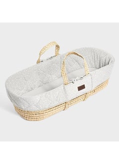 The Little Green Sheep Natural Quilted Moses Basket And Mattress Dove Rice  - Image 1