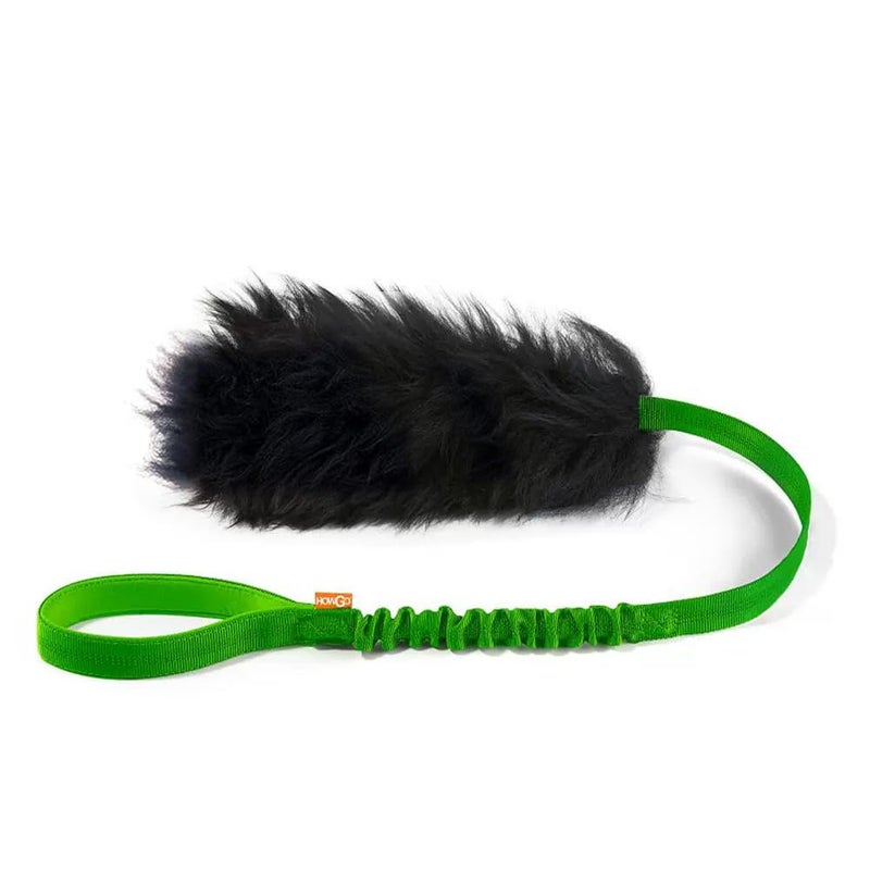 HOWGO Dog Rope ToyDog Bungee Chaser Toy 100 SheepskinSheep Smell Tug Toy for All Breeds Green Long Without Ball - Image 2
