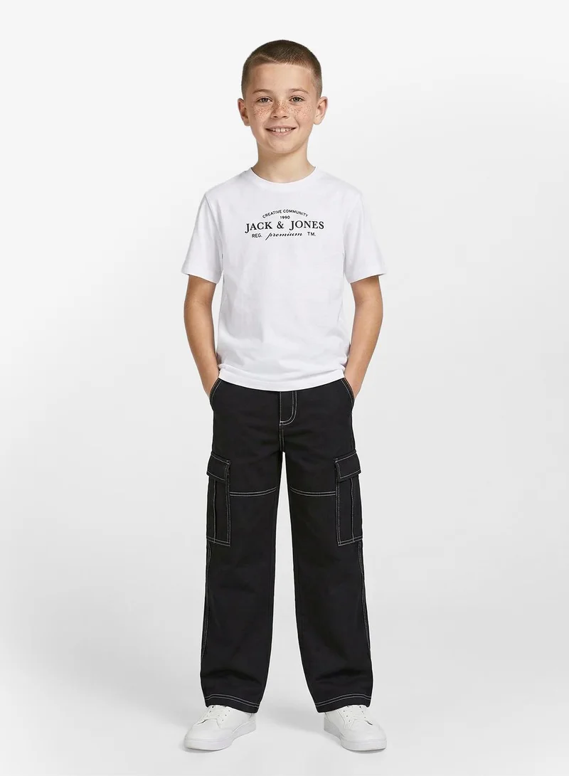 Jack & Jones Junior Kids Jpstkarl Contrast Stitch Cargo Pants