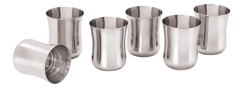 Neelam Stainless Steel 6.5, 22 Gauge PRM Damaru Glass, 170 ml, Elegant and Durable Drinking Glass for Water, Juices, and Beverages, Ideal for Daily Use, Parties, Easy to Clean, Silver - Image 2