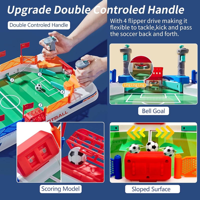 COUOMOXA Soccer Board Game for Kids: Mini Foosball Table Game - Interaction Soccer Toys for 3 4 5 6 7 8-12 Year Old Indoor Family Playroom Party - Perfect Birthday Sports Gift for Boys Girls - Image 3