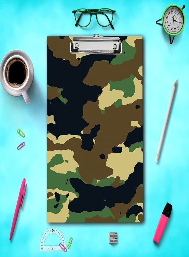 Vprint Quality Wooden Exam Board (Glossy Finish - Size 9x13 in) Exam Pad Clipboard Writing Pad Writing Surface Card Board Paper Holder for Kids Girls Boys Student School Exam (Camouflage Texture) - Image 2
