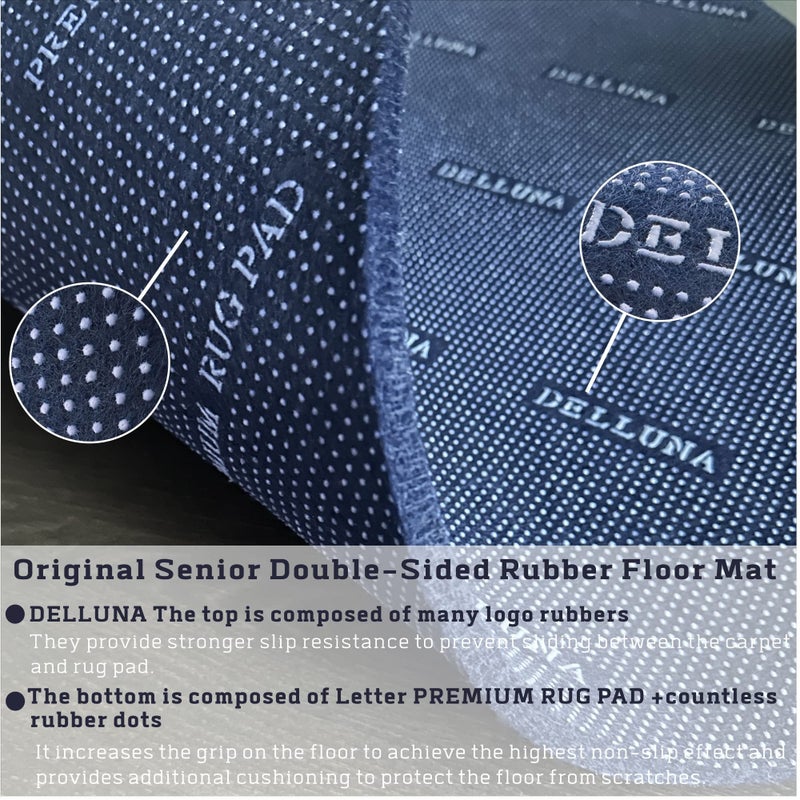 DELLUNA Non-Slip Area Rug Pad 2'x6', 3/8" Thick Double Side Rubber + Felt, Premium Deluxe Cushioned- Safe for All Floors, Adds Comfort and Protection, Ultra Strong Grip, Stop Rug from Moving. - Image 4