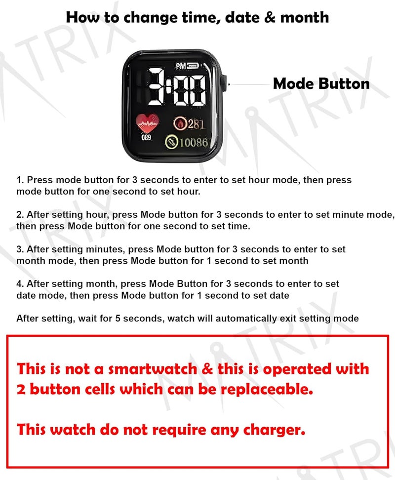 Matrix ساعة يد رقمية LED للأطفال - Image 4