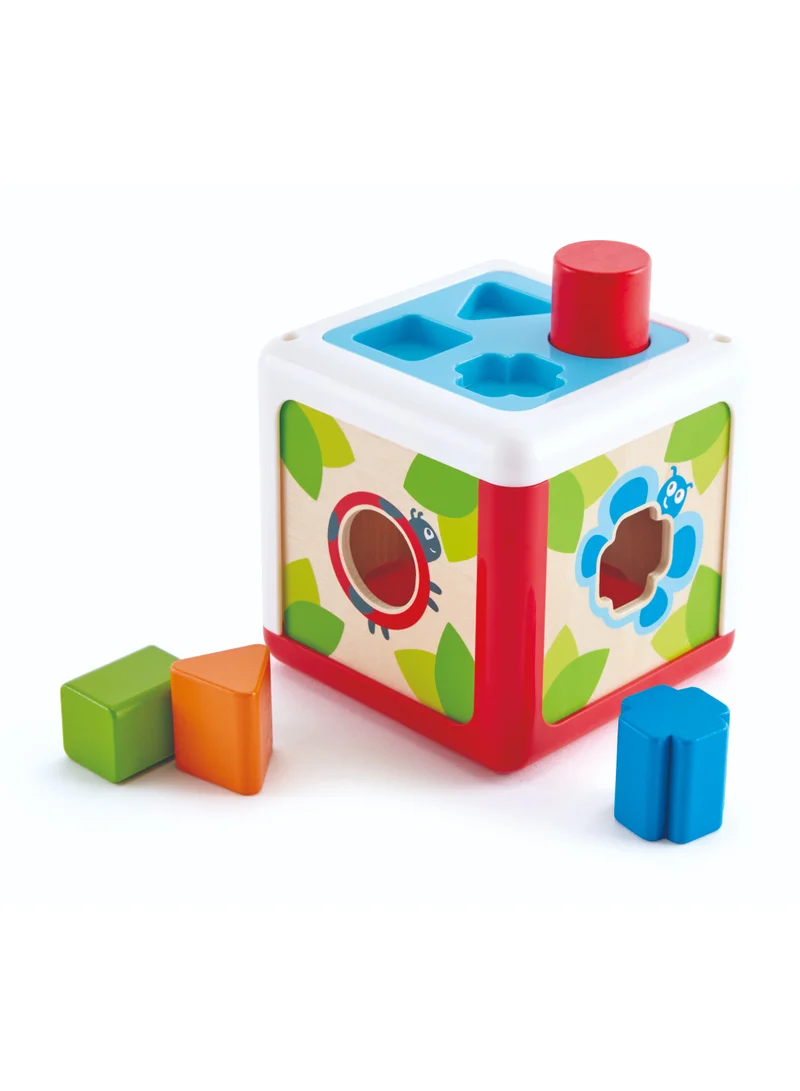 Hape Hape Shape Sorting Box 5-Piece Wooden Animal Shape Sorter Toy for Toddlers, Garden Creature Blocks for Shape & Colour Recognition, Fine Motor & Problem-Solving Learning Toy, Ages 12 Months+