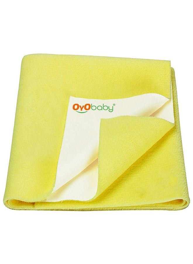 OYO BABY Waterproof Quick Dry Sheet For Baby; Bed Pad ; Baby Bed Protector Sheet For Toddler Children (Medium (100Cm X 70Cm) Yellow)  - Image 1