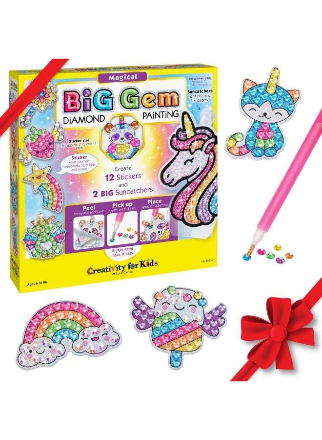 Creativity for Kids Big Gem Diamond Painting Kit - Create Your Own Magical Stickers & Suncatchers - Diamond Art for Kids - Image 1
