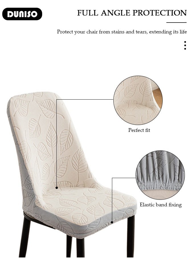 DUNISO 4 Packs Chair Covers, Stretch Jacquard Dining Chair Slipcovers, Removable Washable Chair Protector, Elastic Chair Protector Seat Covers for Hotel Dining Room Ceremony Banquet Wedding Party  - Image 2