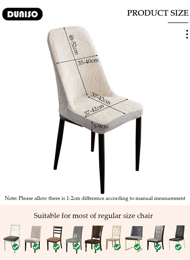 DUNISO 4 Packs Chair Covers, Stretch Jacquard Dining Chair Slipcovers, Removable Washable Chair Protector, Elastic Chair Protector Seat Covers for Hotel Dining Room Ceremony Banquet Wedding Party  - Image 4