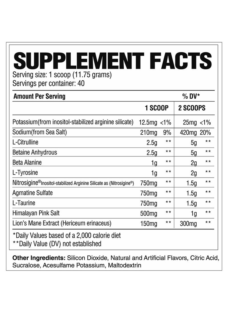 Raw Nutrition RAW Pump - Non Stimulant Pre Workout Powder, Raspberry Lemonade, 40 Servings - Image 2