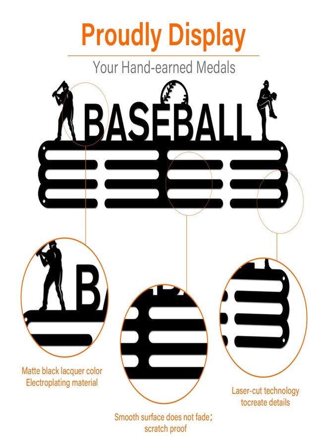 SUPERDANT Baseball Medal Hangers Display Sports Medal Holders Black Sturdy Steel Awards Display Racks Wall Mounted Medal Ribbons Lanyards Storage Holder Gift for Athletes Kids Adults - Image 3