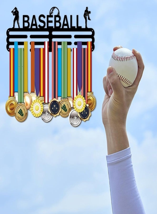 SUPERDANT Baseball Medal Hangers Display Sports Medal Holders Black Sturdy Steel Awards Display Racks Wall Mounted Medal Ribbons Lanyards Storage Holder Gift for Athletes Kids Adults - Image 1