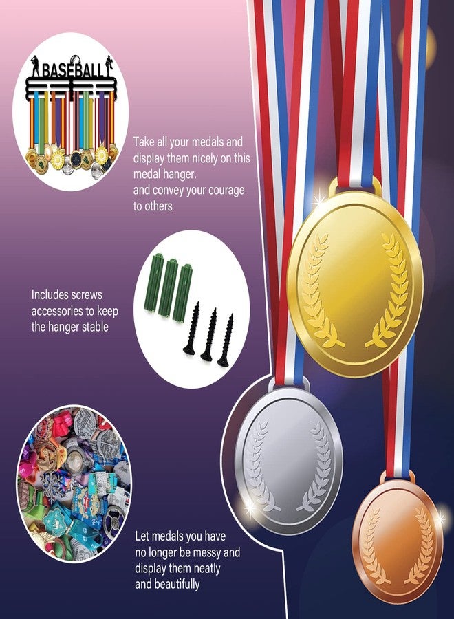 SUPERDANT Baseball Medal Hangers Display Sports Medal Holders Black Sturdy Steel Awards Display Racks Wall Mounted Medal Ribbons Lanyards Storage Holder Gift for Athletes Kids Adults - Image 5