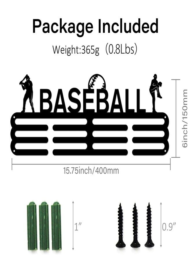 SUPERDANT Baseball Medal Hangers Display Sports Medal Holders Black Sturdy Steel Awards Display Racks Wall Mounted Medal Ribbons Lanyards Storage Holder Gift for Athletes Kids Adults - Image 2