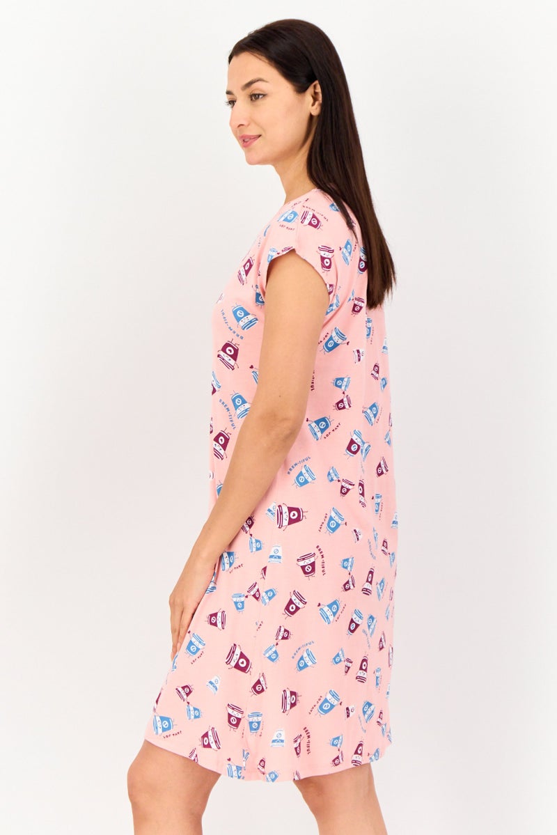 Zivame By Rosaline Women Allover Print Sleeping Dress, Multicolor - Image 2