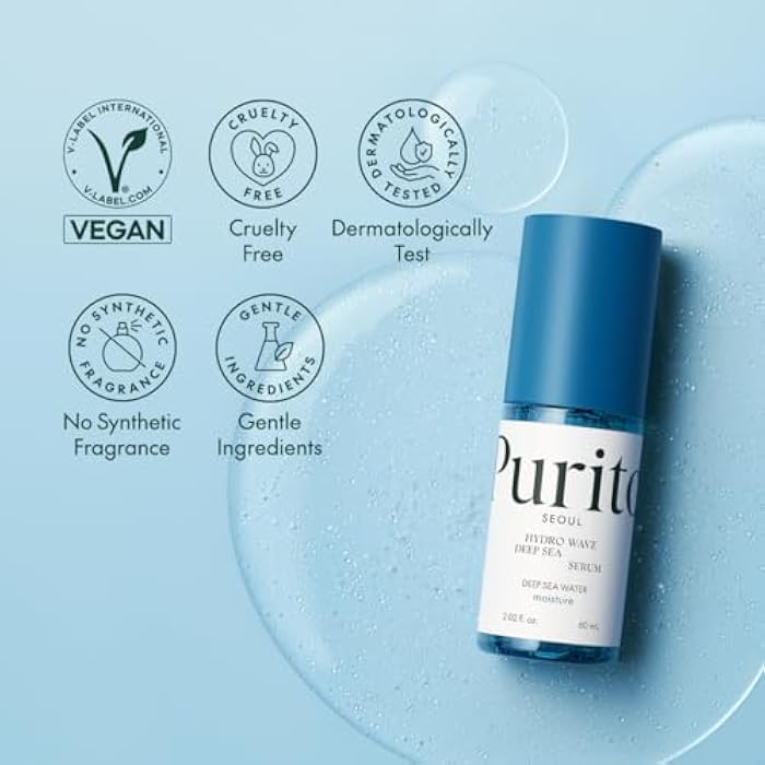 PURITO Deep Sea Serum | Deep Sea Water 66% + Marine Complex + Snow Mushirooms | Facial Serum | for Hydration, Skin Plumping | Lightweight & Non-Greasy Texture | Korean skincare, 60mL 2.02 fl.oz - Image 4