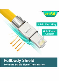 Y&D RJ45 Cat6A Connectors, Tool-Free Reusable Shielded Ethernet Termination Plugs for 23AWG SFTP UTP Cable, 10G Easy Internet Plug, Fast Field Installation (4 Pack)  - Image 4