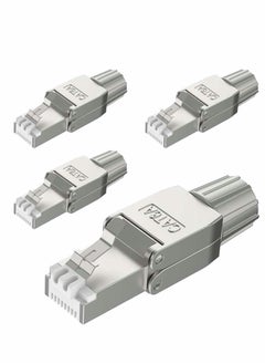 Y&D RJ45 Cat6A Connectors, Tool-Free Reusable Shielded Ethernet Termination Plugs for 23AWG SFTP UTP Cable, 10G Easy Internet Plug, Fast Field Installation (4 Pack)  - Image 1