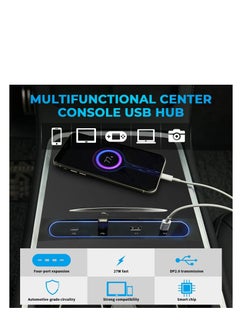 Y&D Tesla Model Y / 3 Docking Station 4 in 1 USB LED Hub, Compatible ​Station ​of Center Console HUB Adapter Multiport Cable Extension Accessories  - Image 3